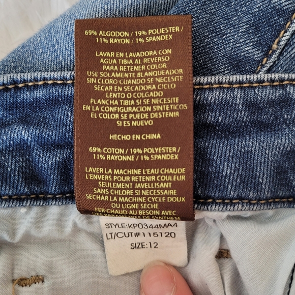 KUT From the Cloth Low Rise Distressed Raw Hem Skinny Jeans Size 12 - Picture 14 of 16